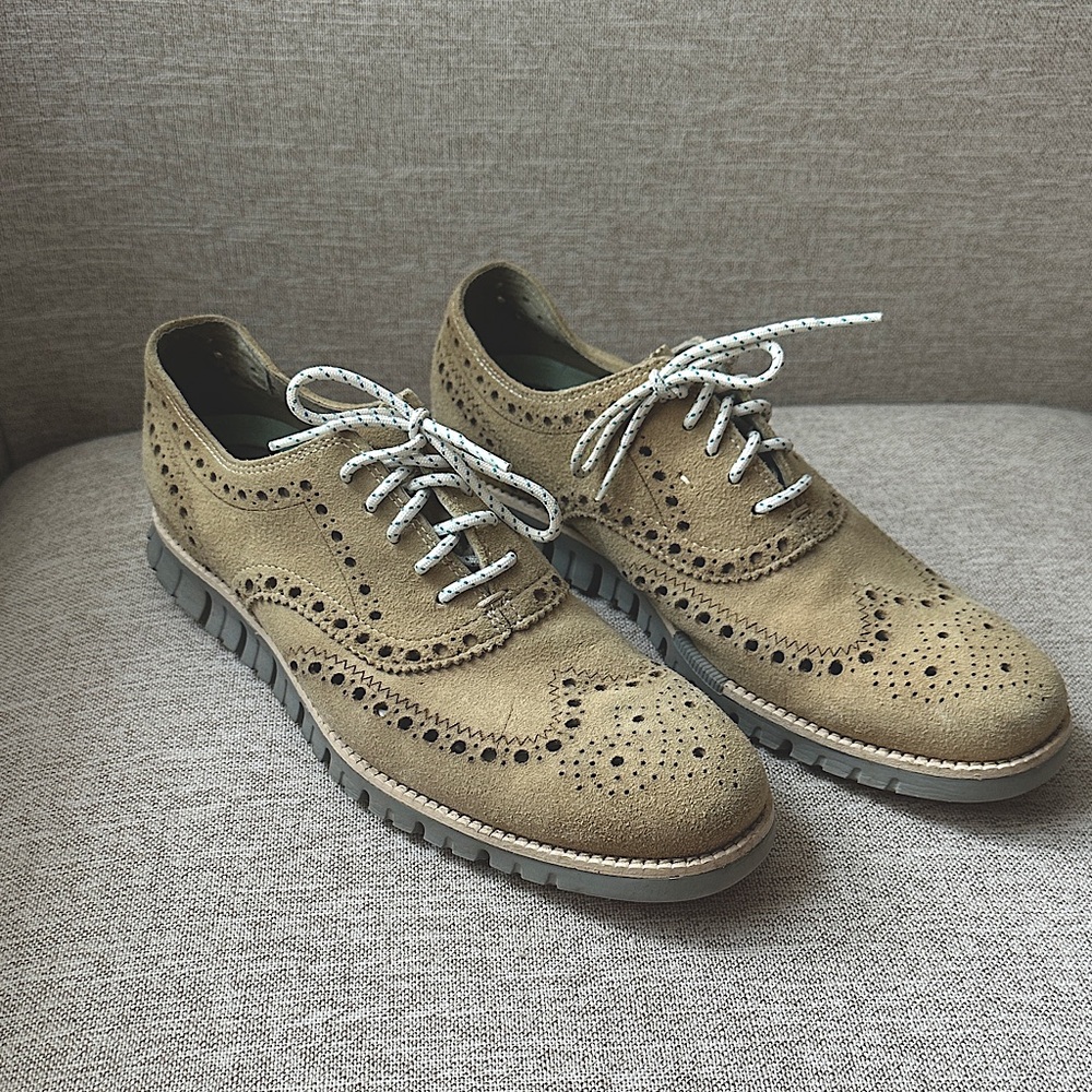 Men's ZEROGRAND Cole Haan Tan Wingtip Oxfords